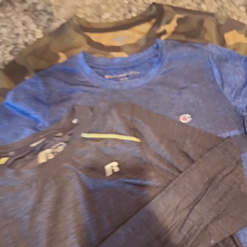 Champion Blue and Gray Kids Long Sleeve Tees